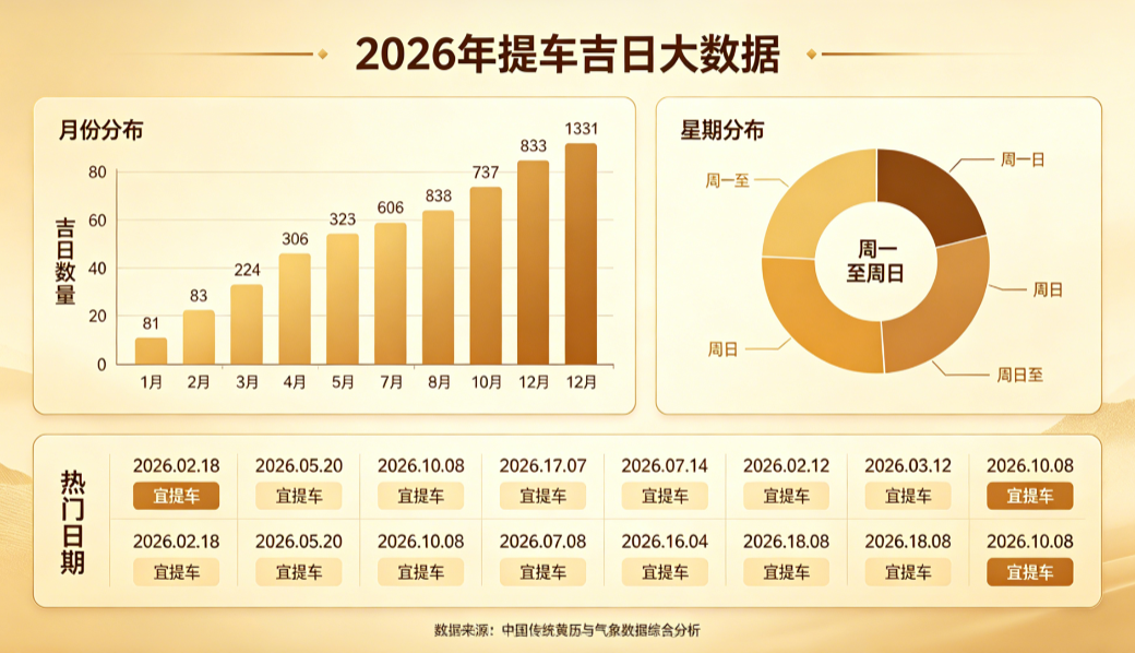 2026年提车吉日大数据分析 黄历择日趋势